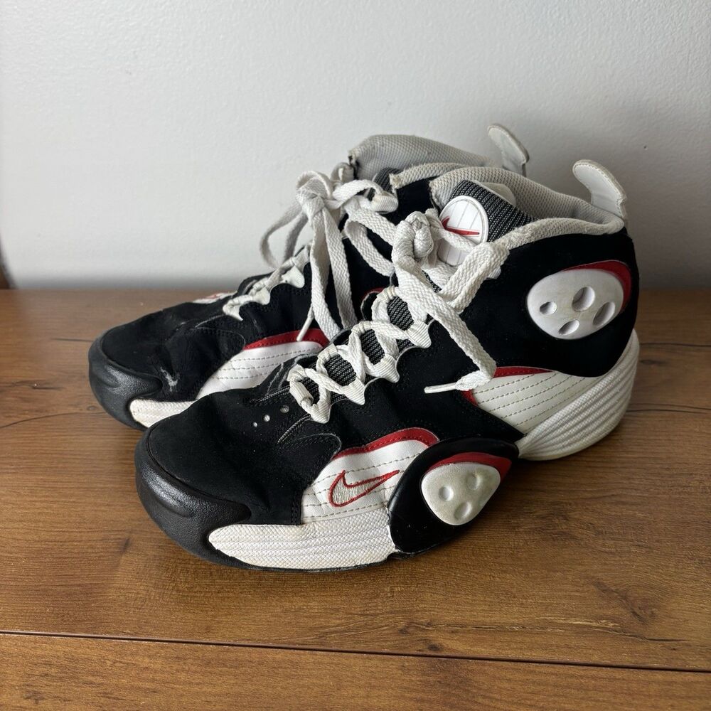 Nike Air Flight One Chicago Mens 8 538133-101 Penny Max Air Cushioning Red Black